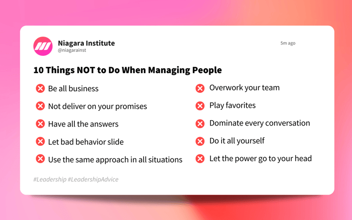10 Things NOT to Do When Managing People