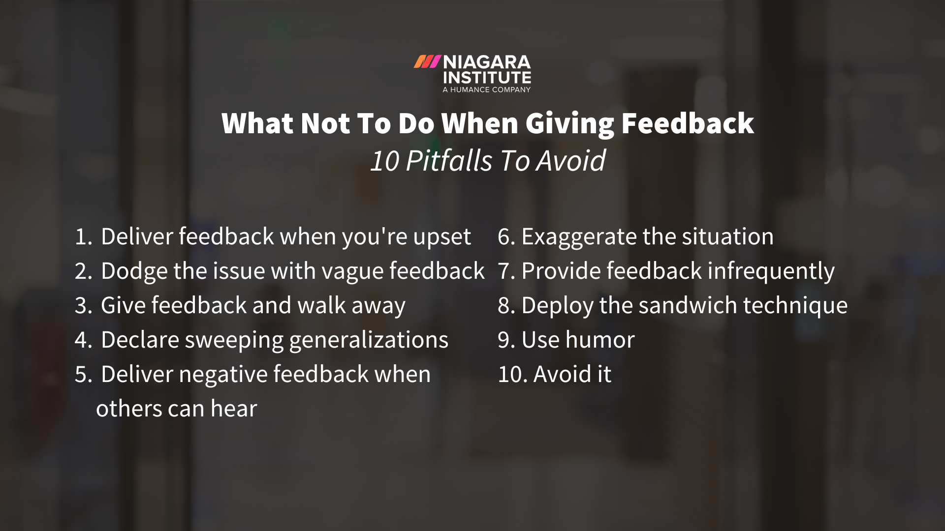 What not to do when giving feedback