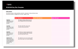 30-60-90 Day Plan Template