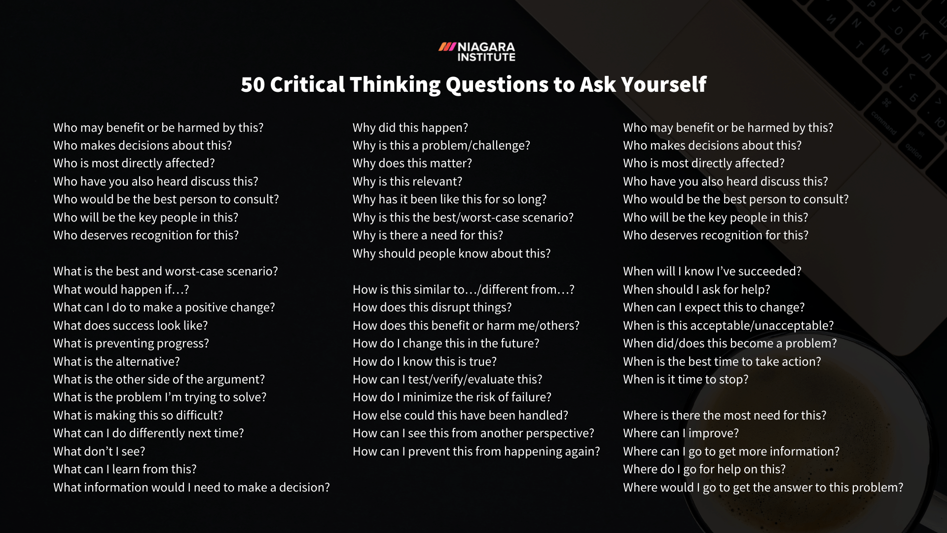50 Critical Thinking Questions to Ask Yourself