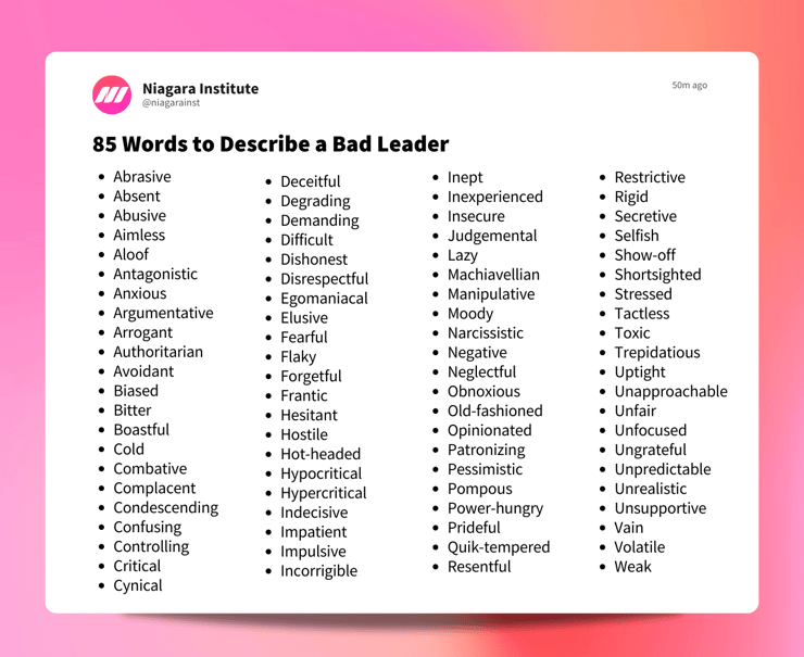 85 Words to Describe a Bad Leader