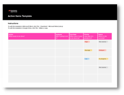 Action Items Template Mockup