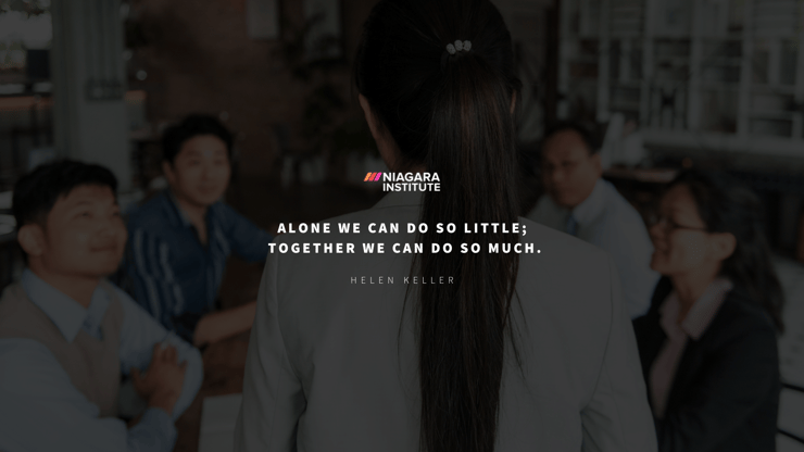Alone we can do so little; together we can do so much - Helen Keller Inspirational Quote for Employees