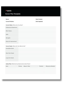 Career Plan Template Drop Shadow