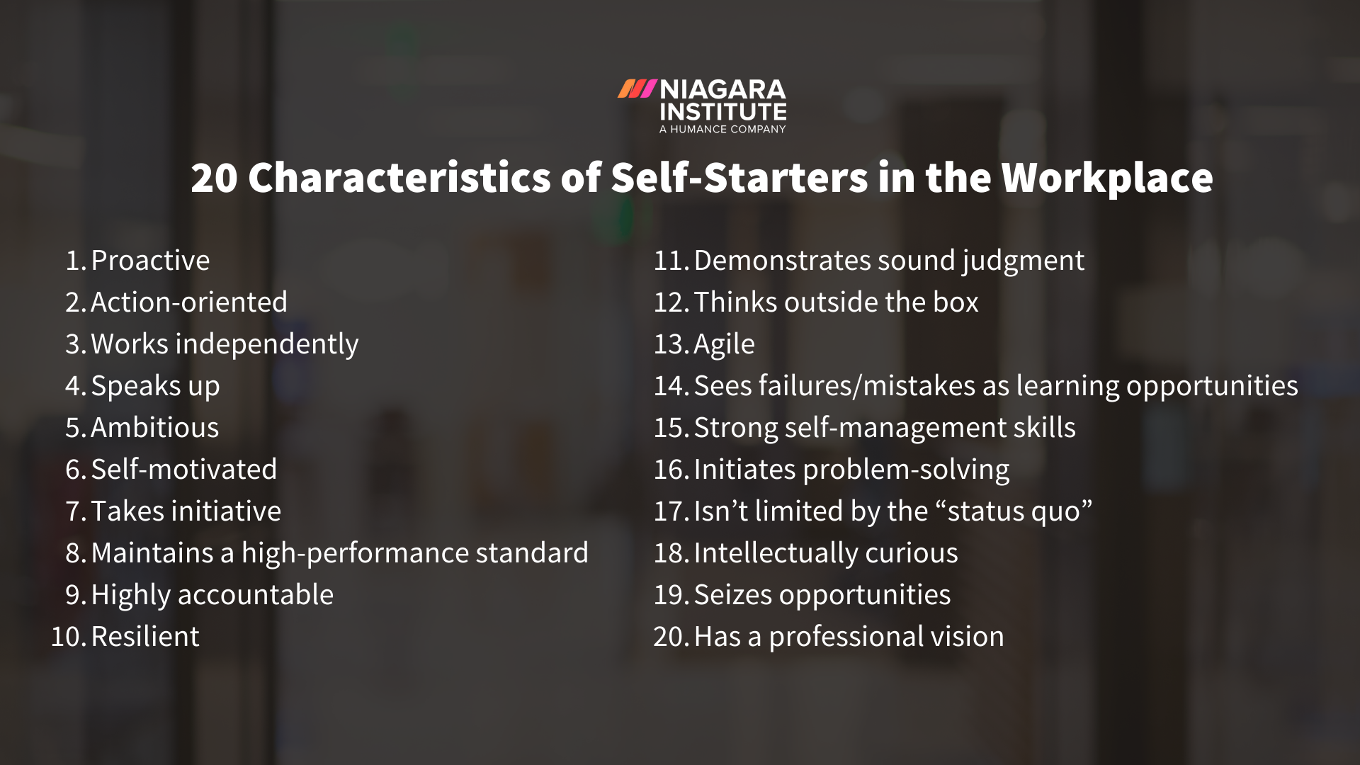 Characteristics of Self-Starters in the Workplace