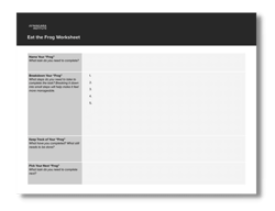 Eat the Frog Worksheet from Niagara Institute