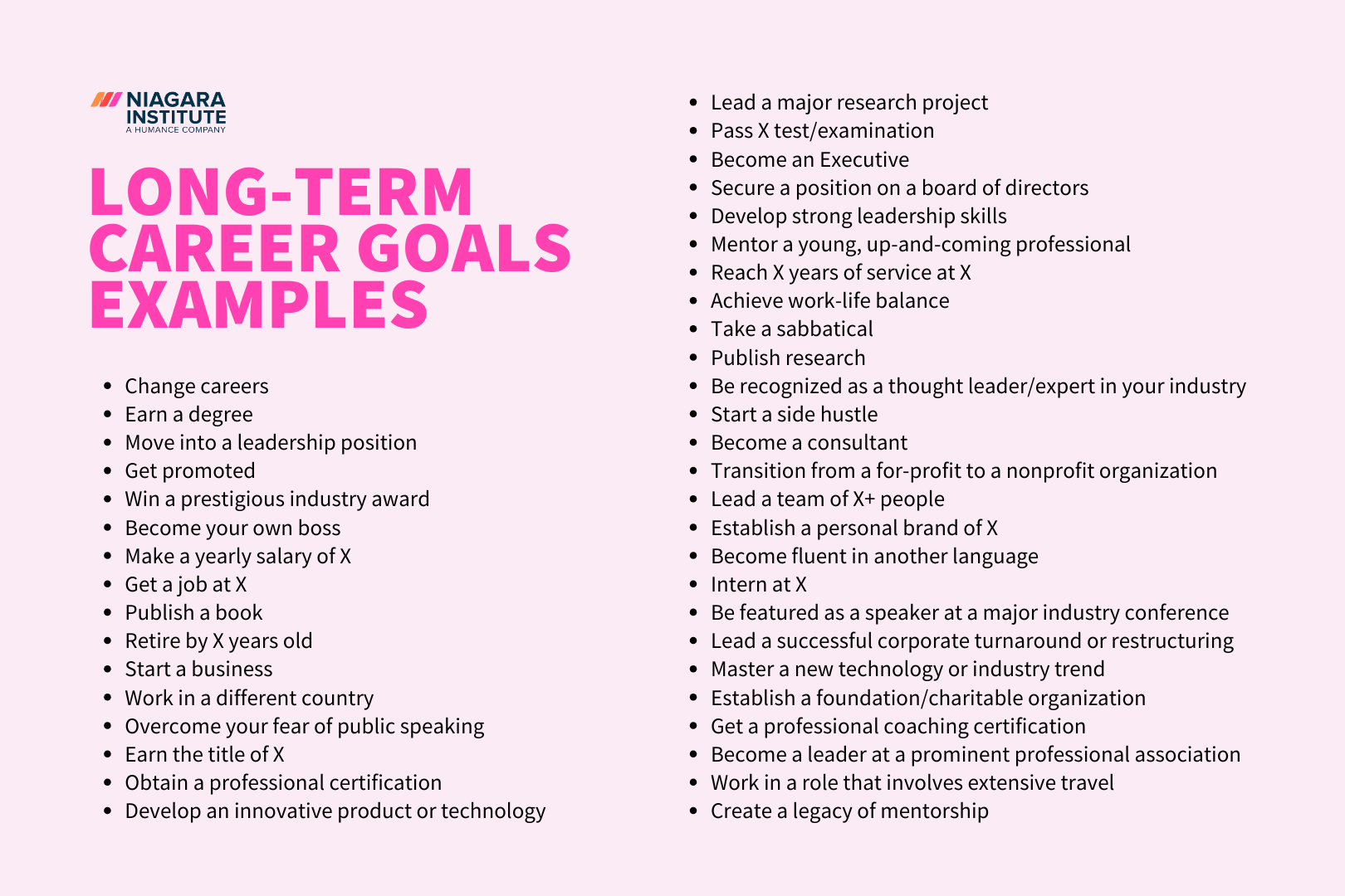 Long-Term Career Goals Examples - Niagara Institute-1