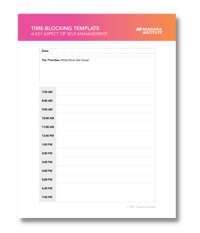 Niagara Institute Time-Blocking Template for Better Self Management