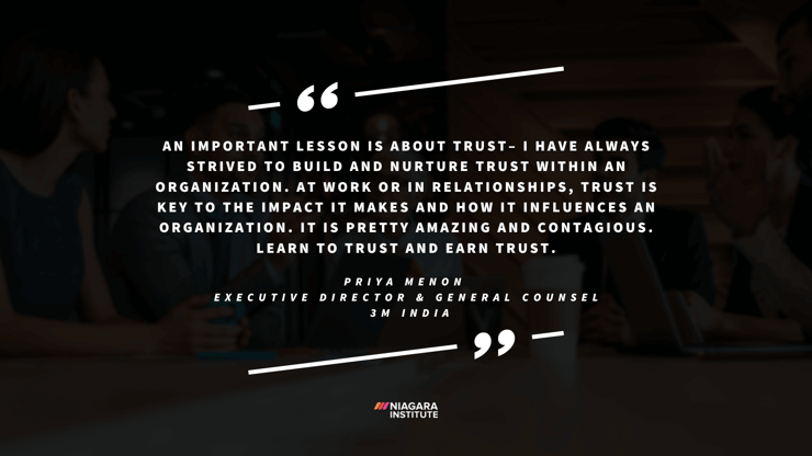 Powerful Business Quote on Trust - Priya Menon, Executive Director & General Counsel, 3M India (1)