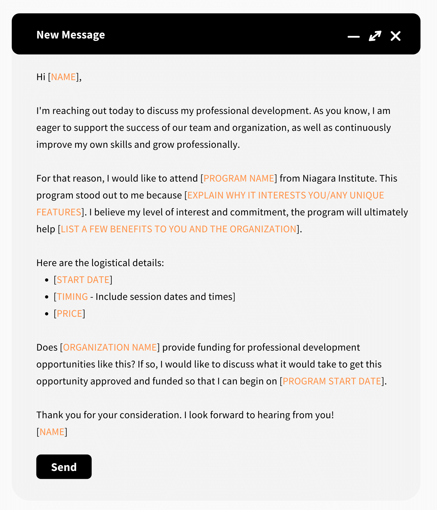 Professional Development and Training Request Letter Example