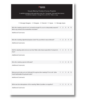Sample Meeting Feedback Survey Template
