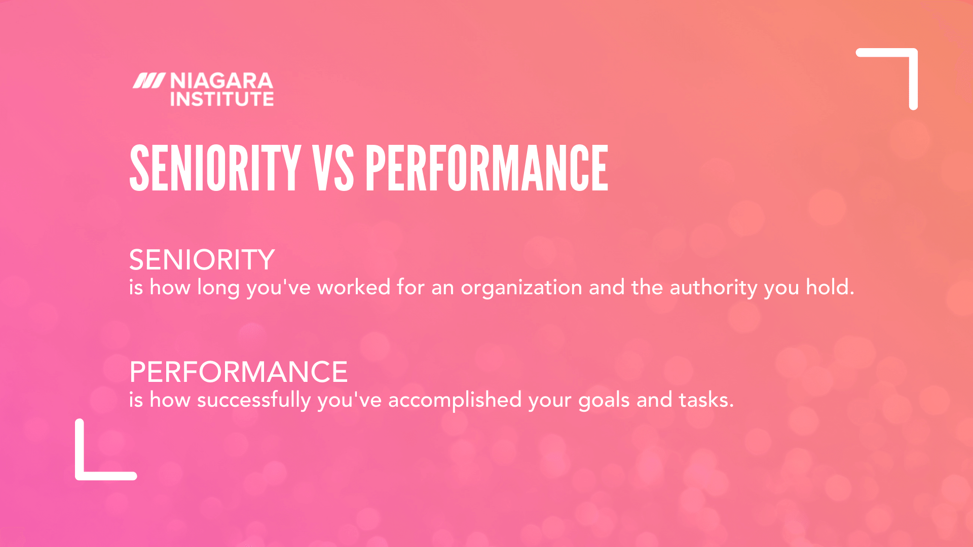 Seniority vs performance