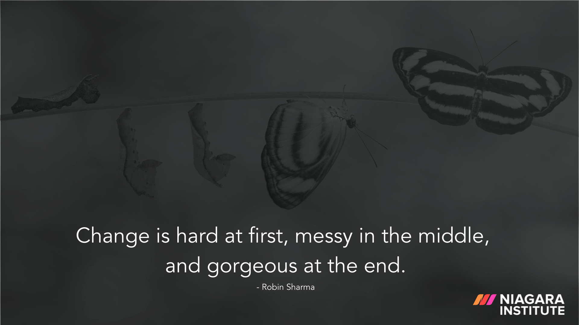 Change is hard at first, messy in the middle, and gorgeous at the end - Robin Sharma