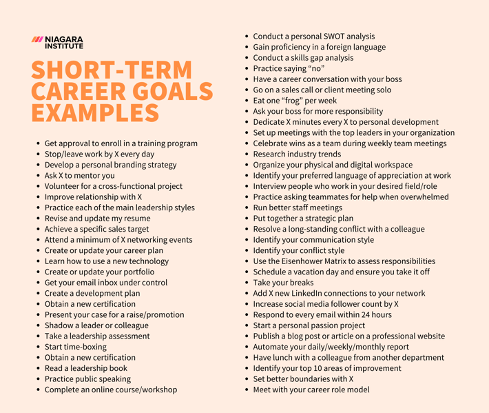 Short-Term Career Goals Examples - Niagara Institute