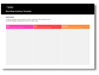 Start-Stop-Continue Template Mockup