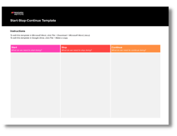 Start-Stop-Continue Template Mockup