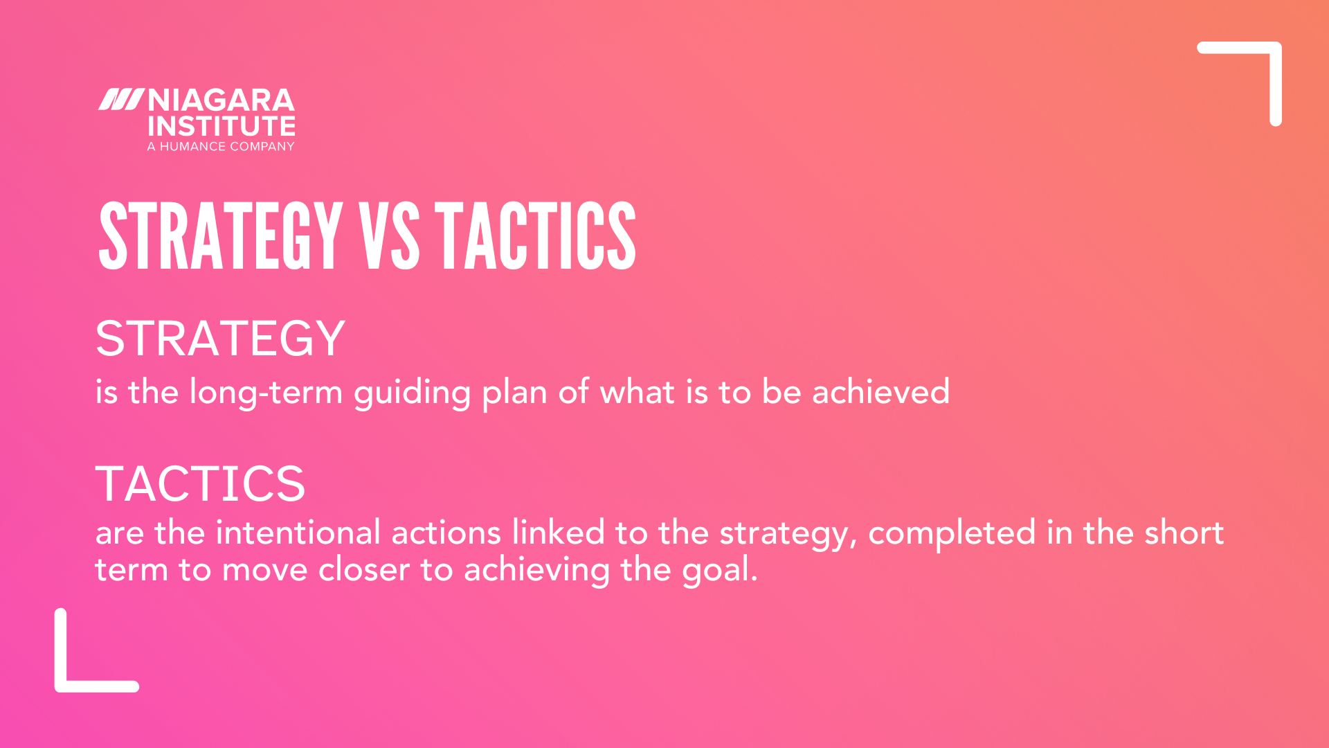 Strategy vs Tactics