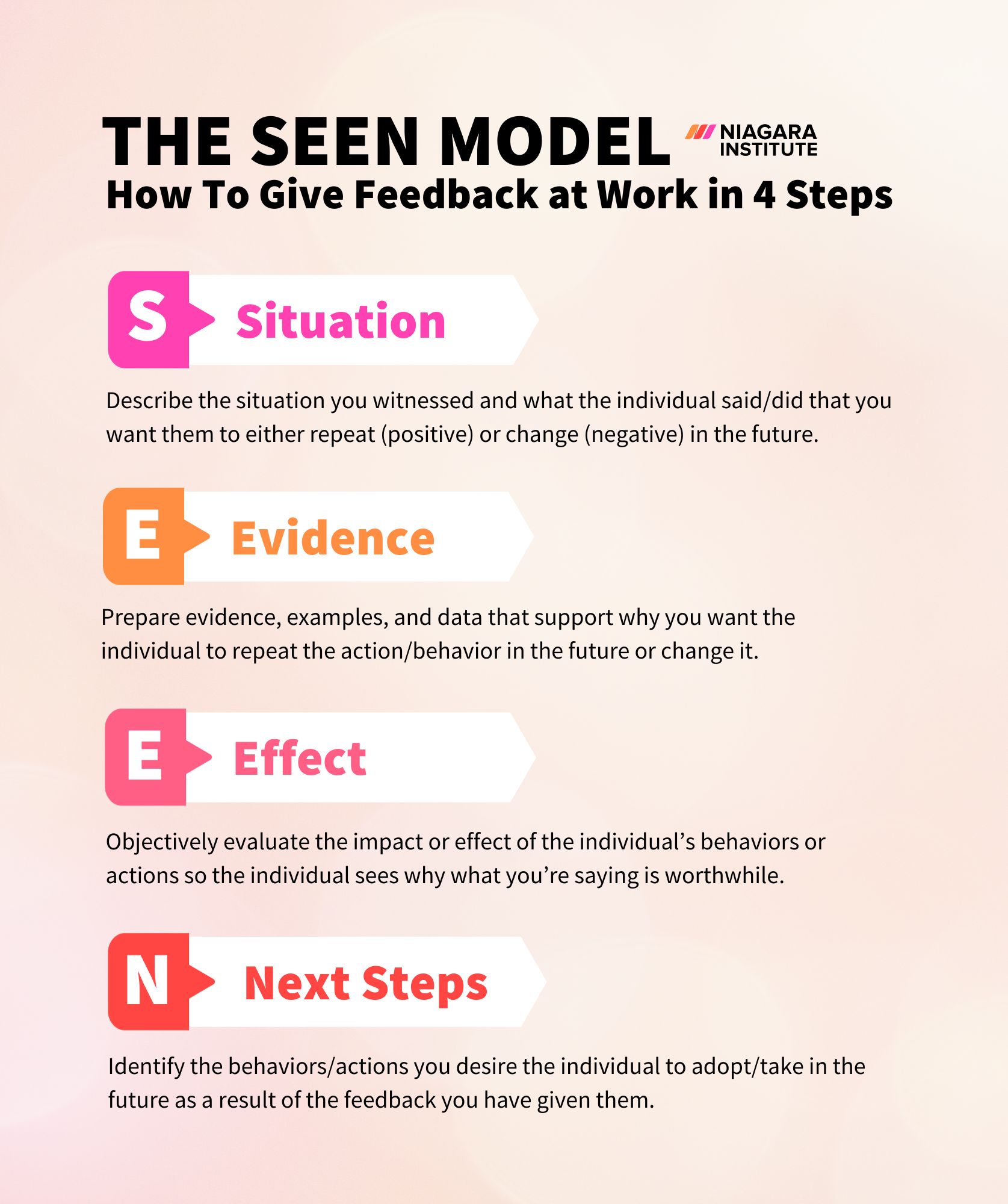 The SEEN Model for Giving Feedback in the Workplace - Niagara Institute