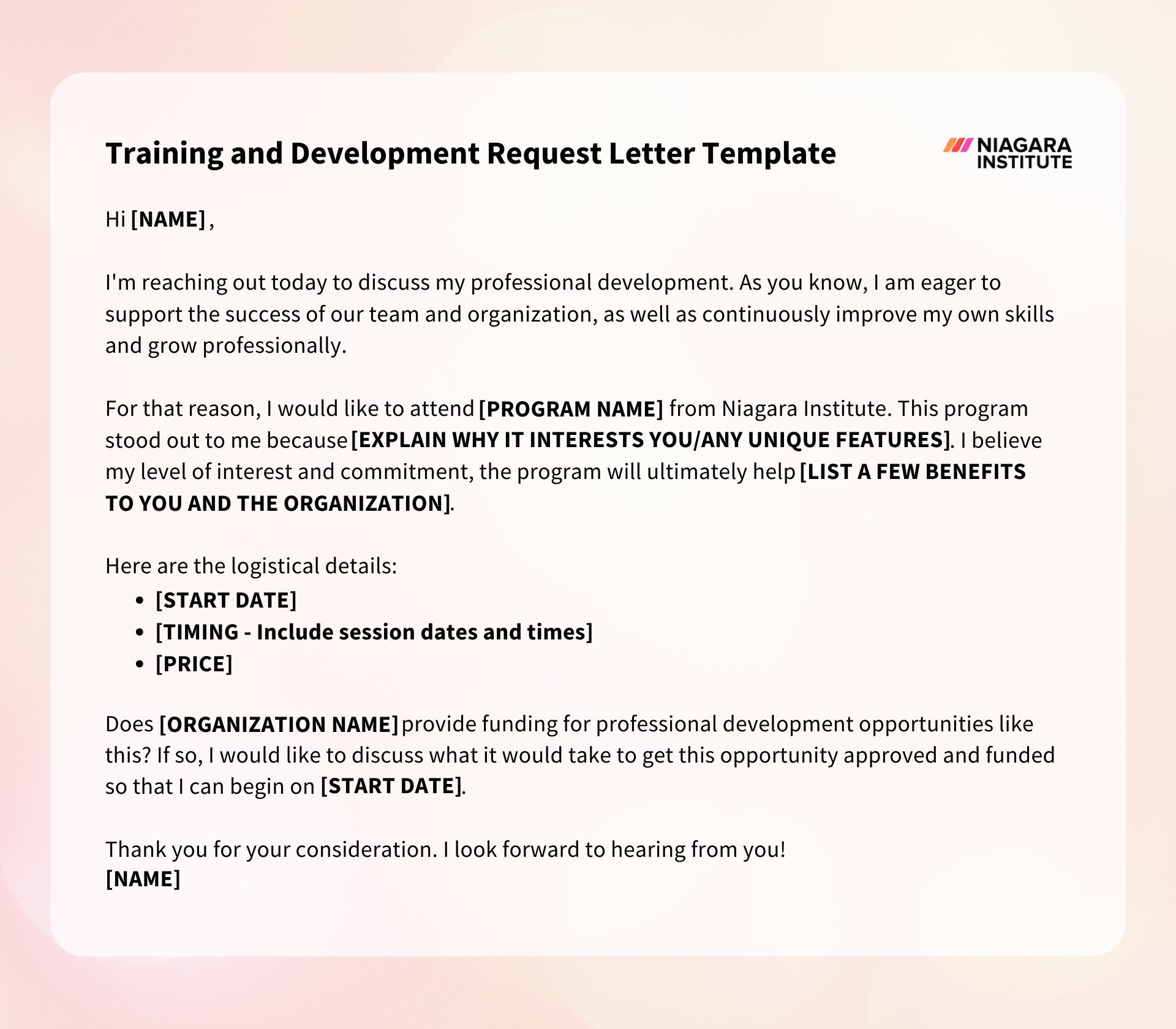 Training and Development Request Letter Template - Niagara Institute-1