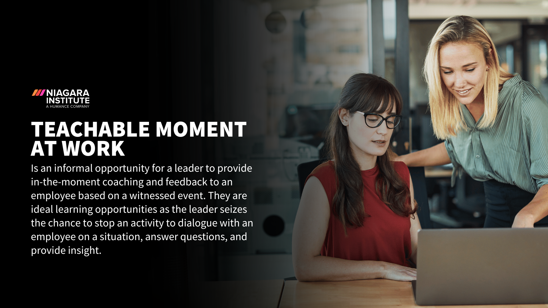 What is a Teachable Moment at Work Niagara Institute