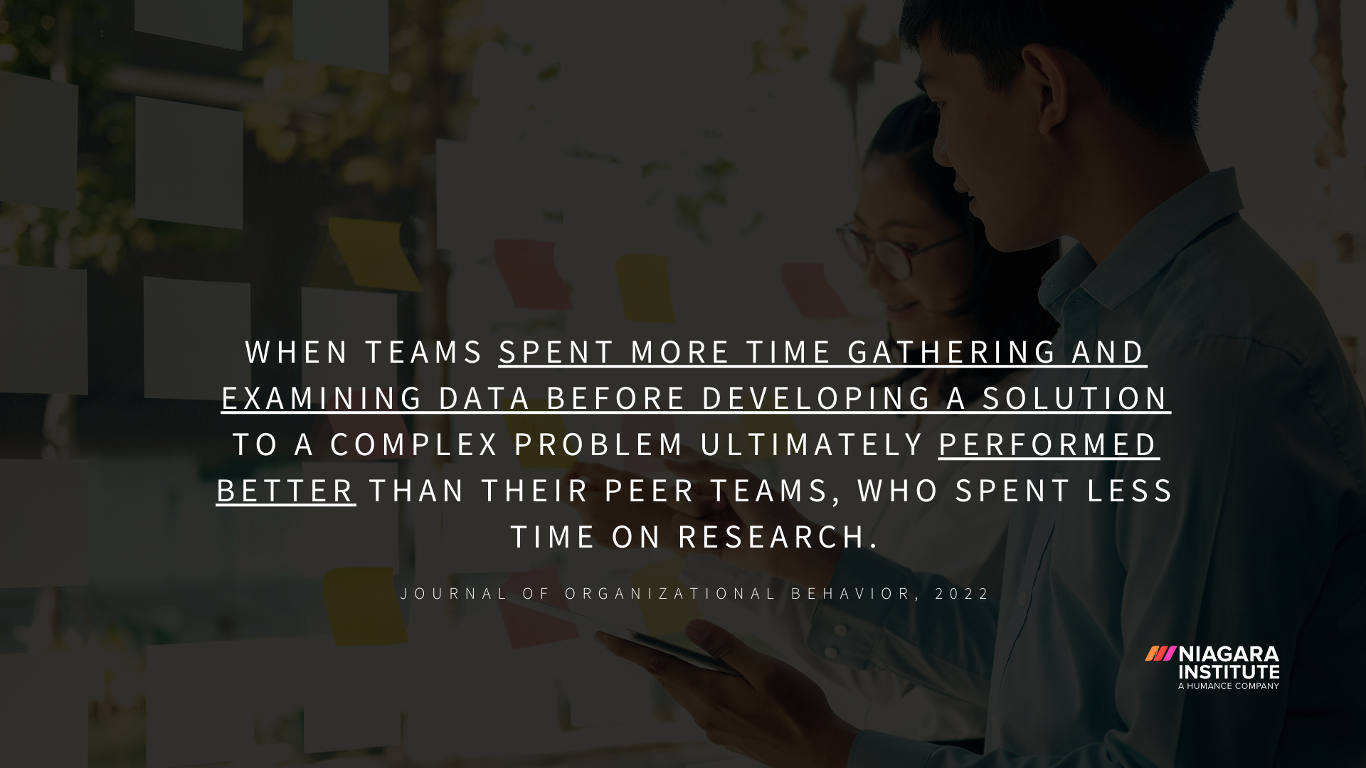 When teams spent more time gathering and examining data before developing a solution to a complex problem ultimately performed better than their peer teams, who spent less time on research