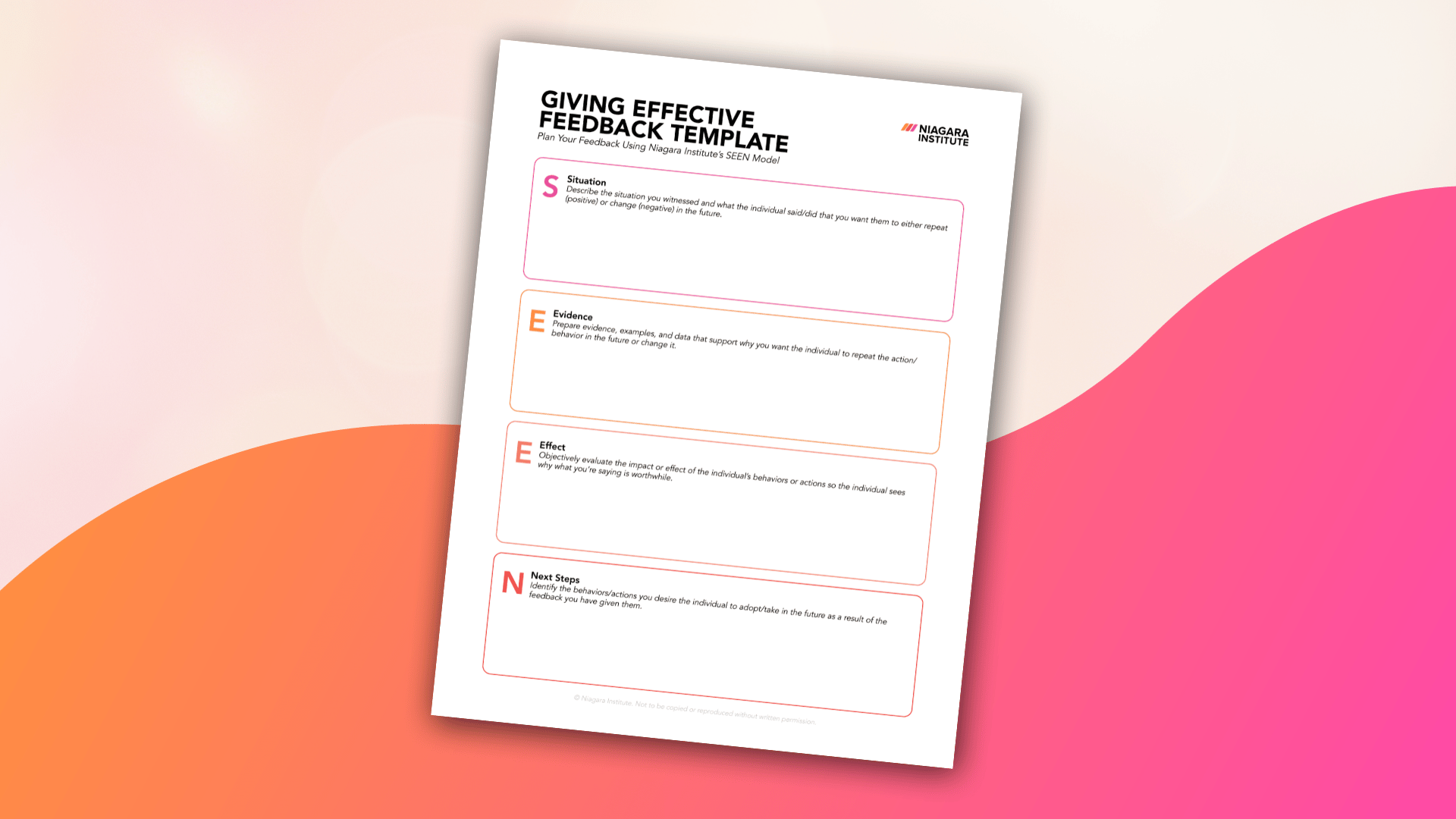 Giving Effective Feedback Template